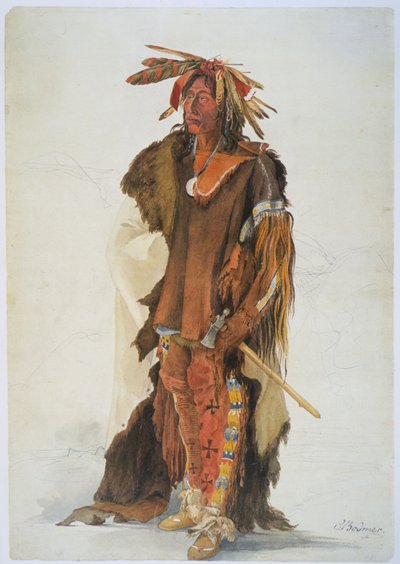 Wahk-ta-Ge-Li, un guerrero Sioux de Karl Bodmer